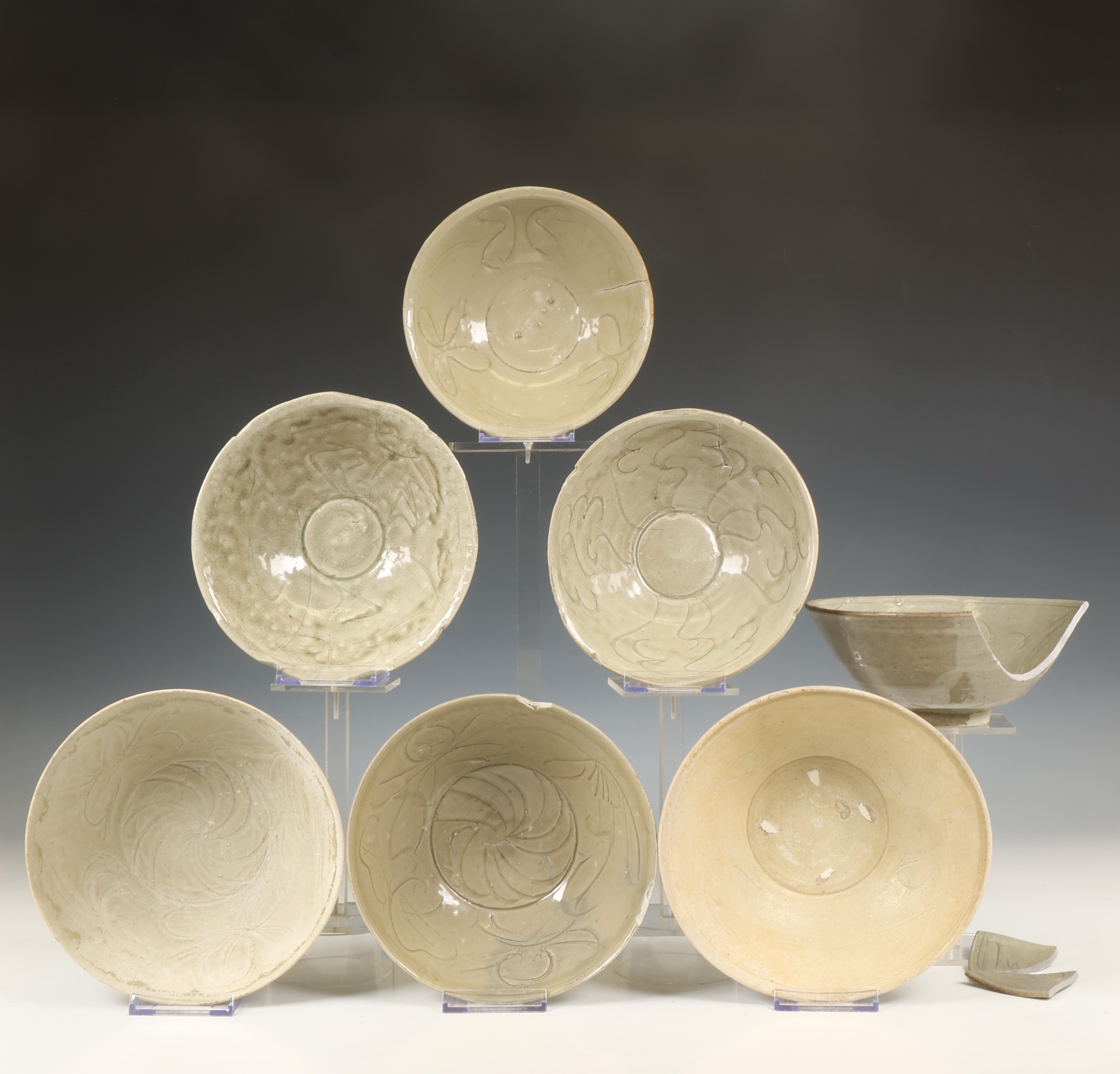 China, collection of various celadon-glazed bowls, Northern Song dynasty, 10th-12th century, - Image 3 of 8
