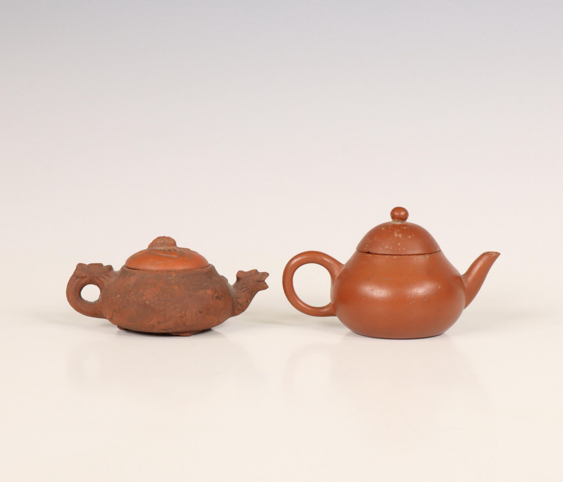 China, two Yixing earthenware teapots, late Qing dynasty (1644-1912), - Image 2 of 6