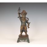 China, a bronze figure of a Heavenly King, Ming dynasty, 17th-18th century,
