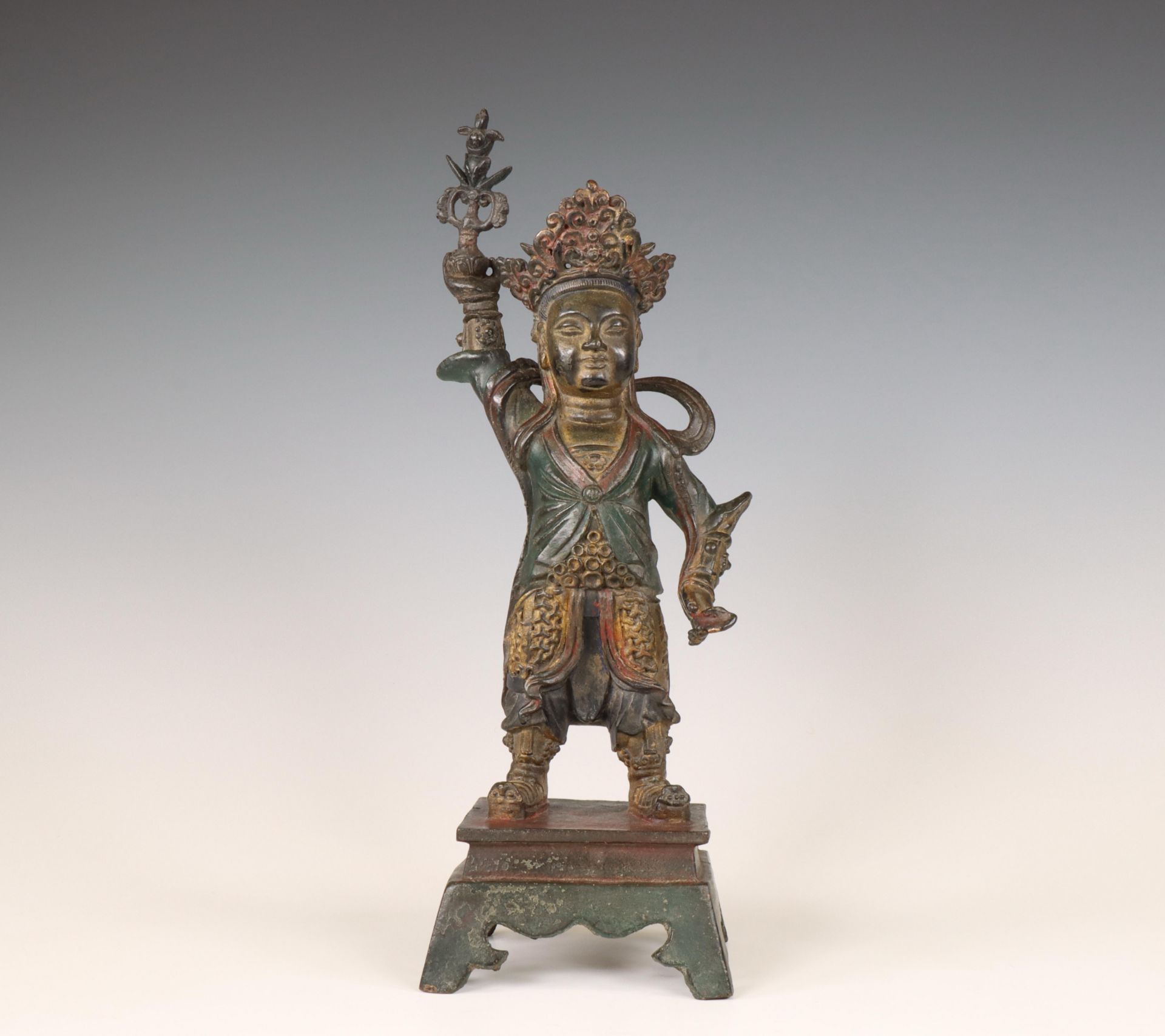 China, a bronze figure of a Heavenly King, Ming dynasty, 17th-18th century,