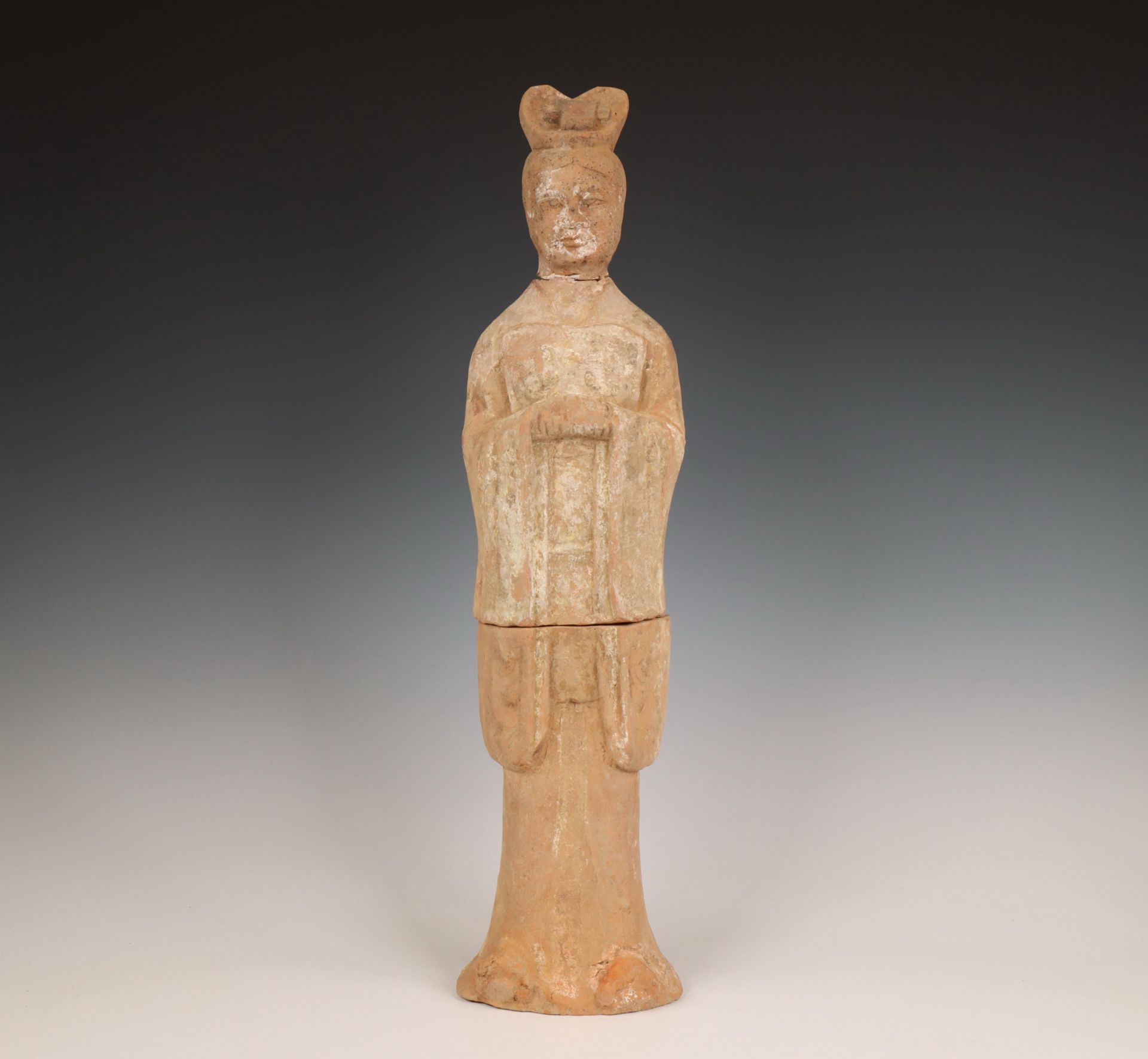 China, pottery model of an official, probably Tang dynasty (618-906),