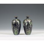 Japan, a pair of small cloisonné vases, Meiji period (1868-1912),