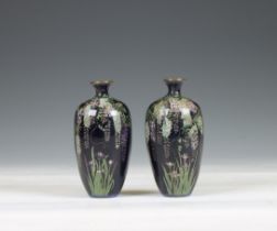 Japan, a pair of small cloisonné vases, Meiji period (1868-1912),