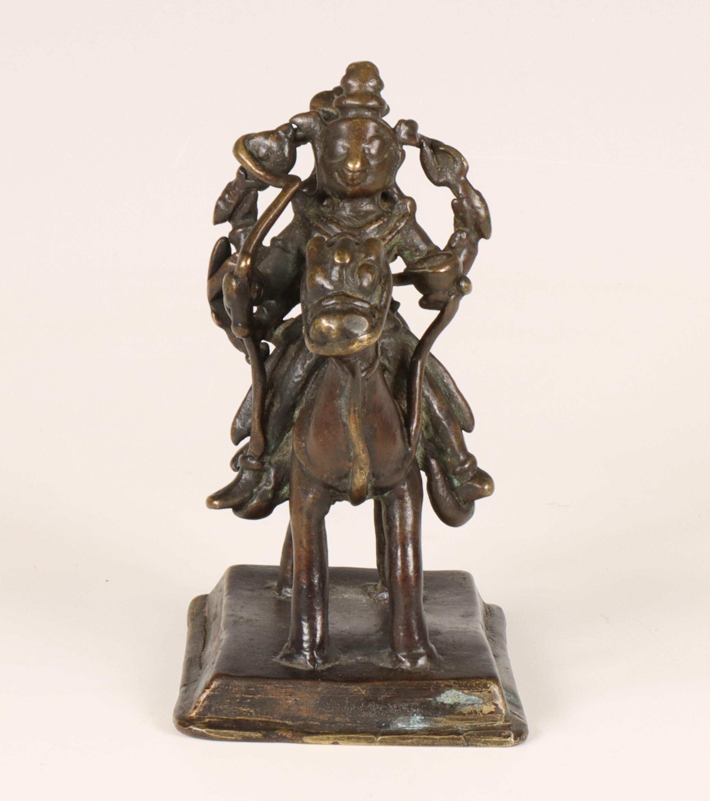 India, bronze sculpture of Khandoba (Shiva) and Mhalsa (Parvati), 19th century or earlier, - Image 3 of 5