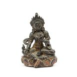 Tibet, a carved wooden Tara, 19th century