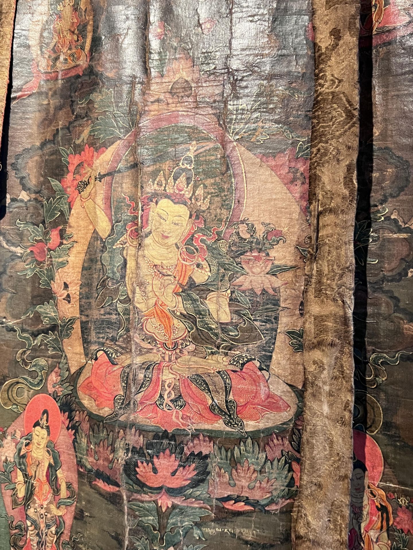 Tibet, a thangka depicting Manjushri, early 19th century, - Image 2 of 3