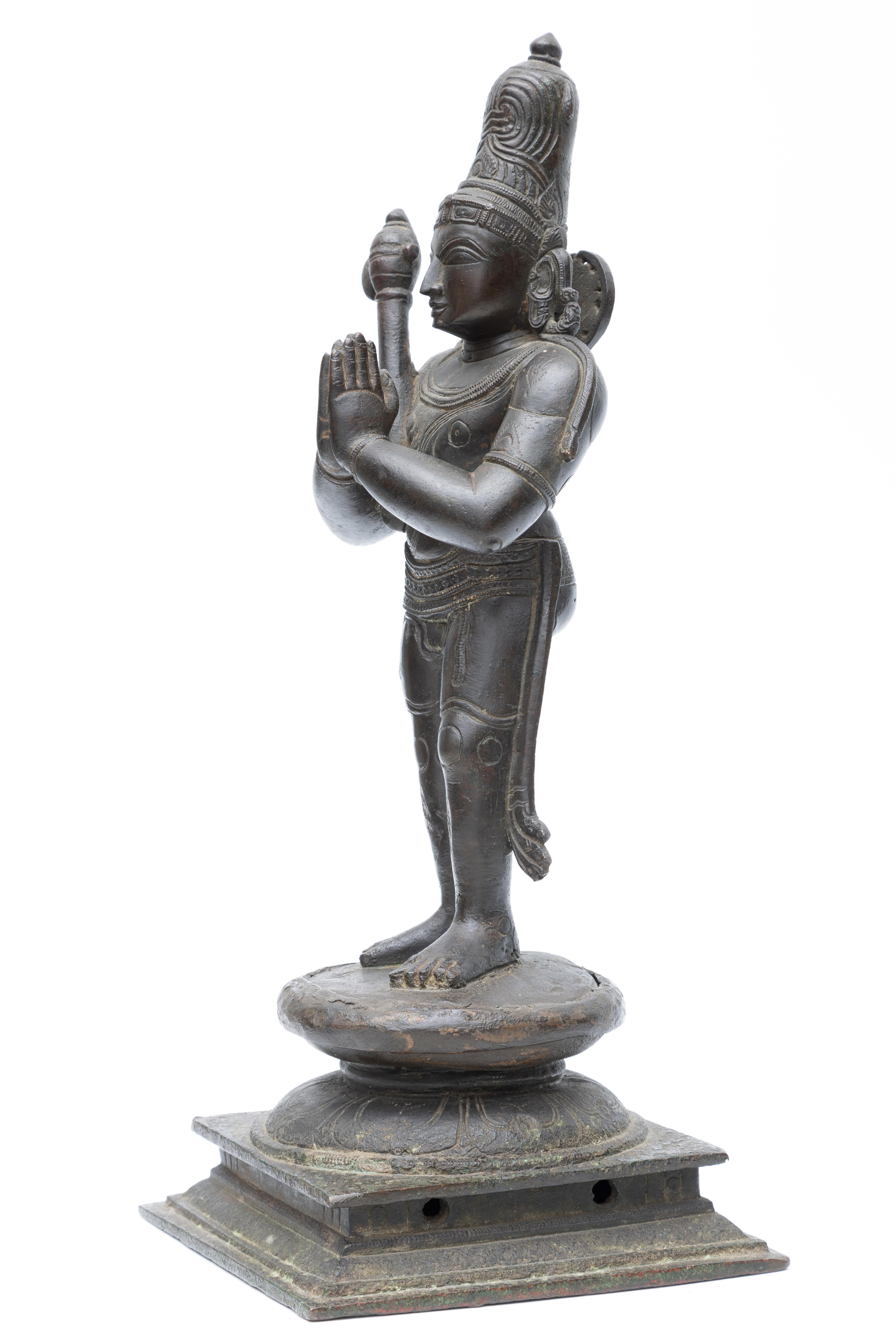 India, Tamil Nadu, a bronze standing Chandikeshvara, 18th century - Image 3 of 3
