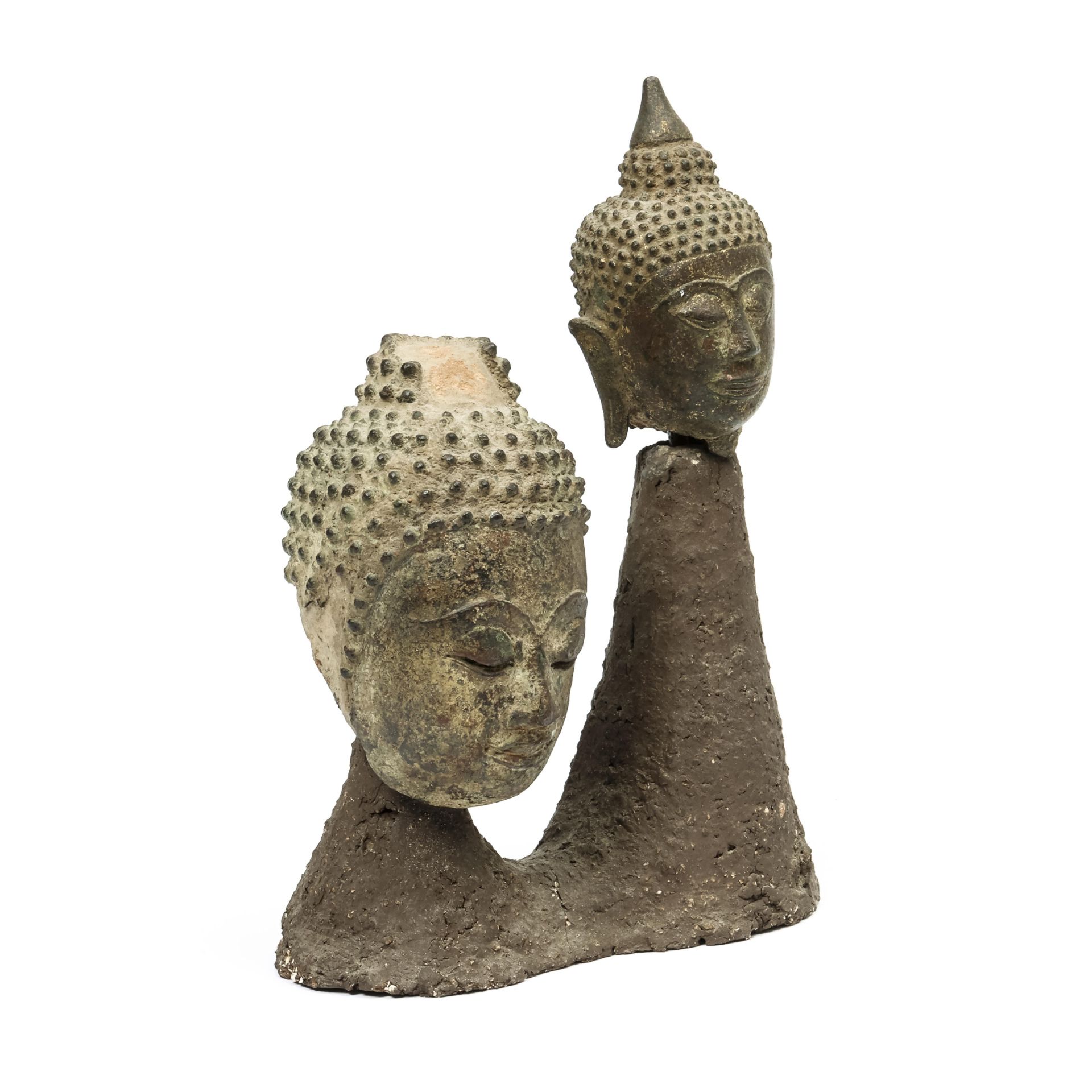 Thailand, two bronze Buddha heads, ca. 16th-17th century, - Bild 4 aus 4