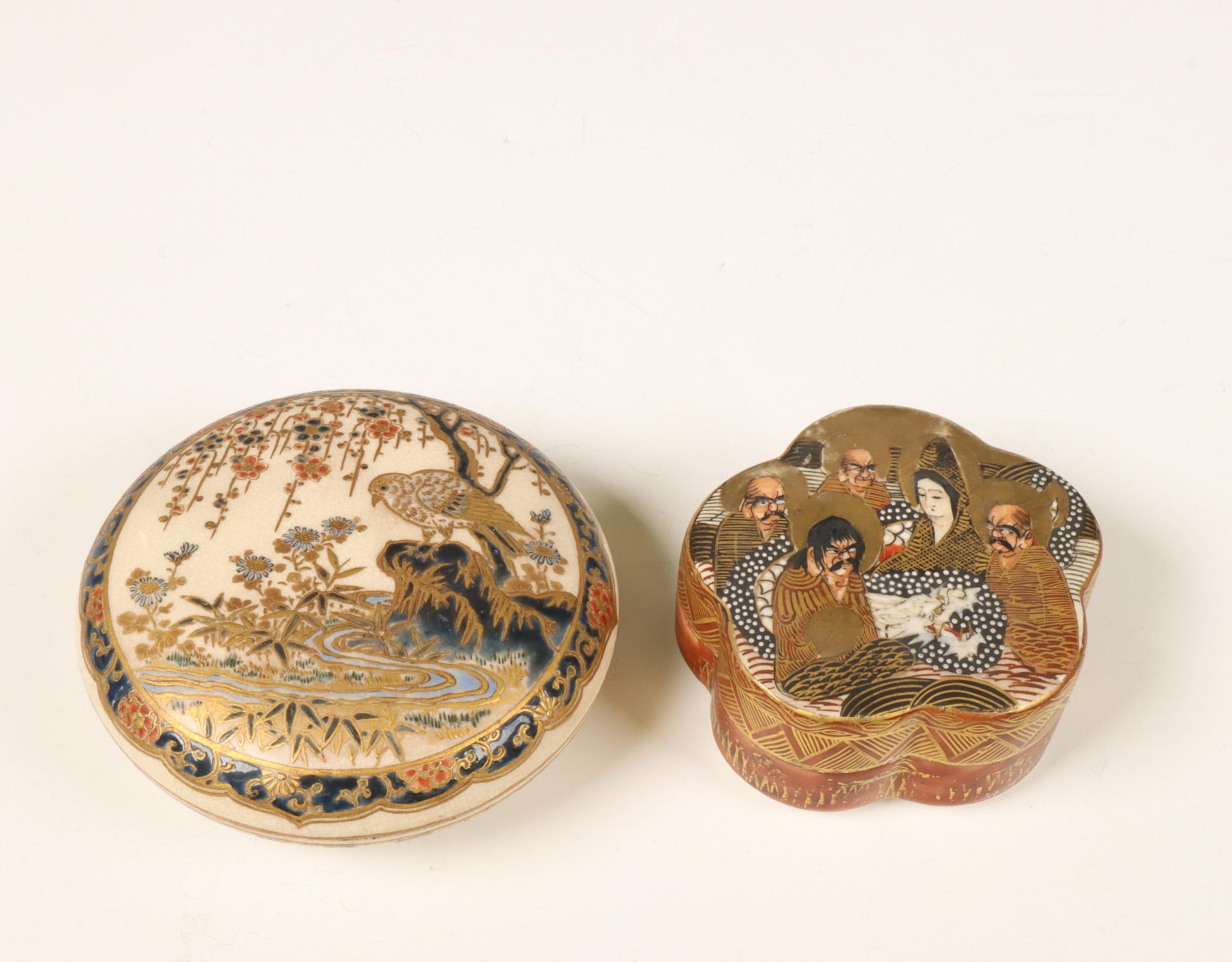 Japan, two Satsuma boxes and covers, 19th/ 20th century,