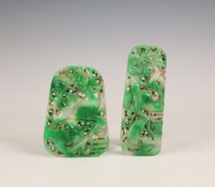 China, two jadeite carvings, Qing dynasty (1644-1912),