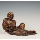 Japan, a wood figure of Bodhidarma Darmuma, 20th century,
