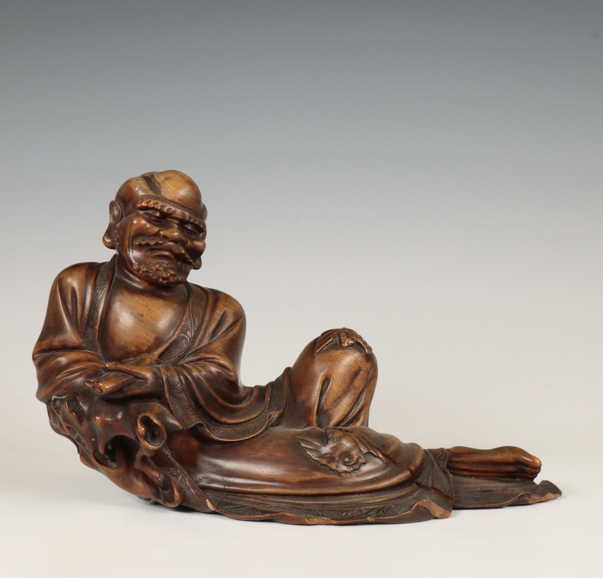 Japan, a wood figure of Bodhidarma Darmuma, 20th century,