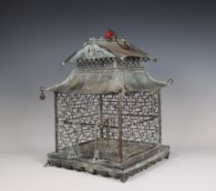 China, metal birdcage, 19th century,