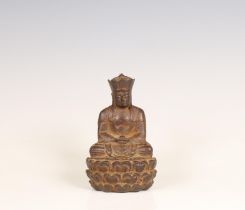 China, an iron statue of a seated Buddha, 18th/19th century;