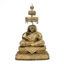 Thailand, a Ratnakosin bronze figure of Sankachai - Mahakatyayana Buddha, 19th century