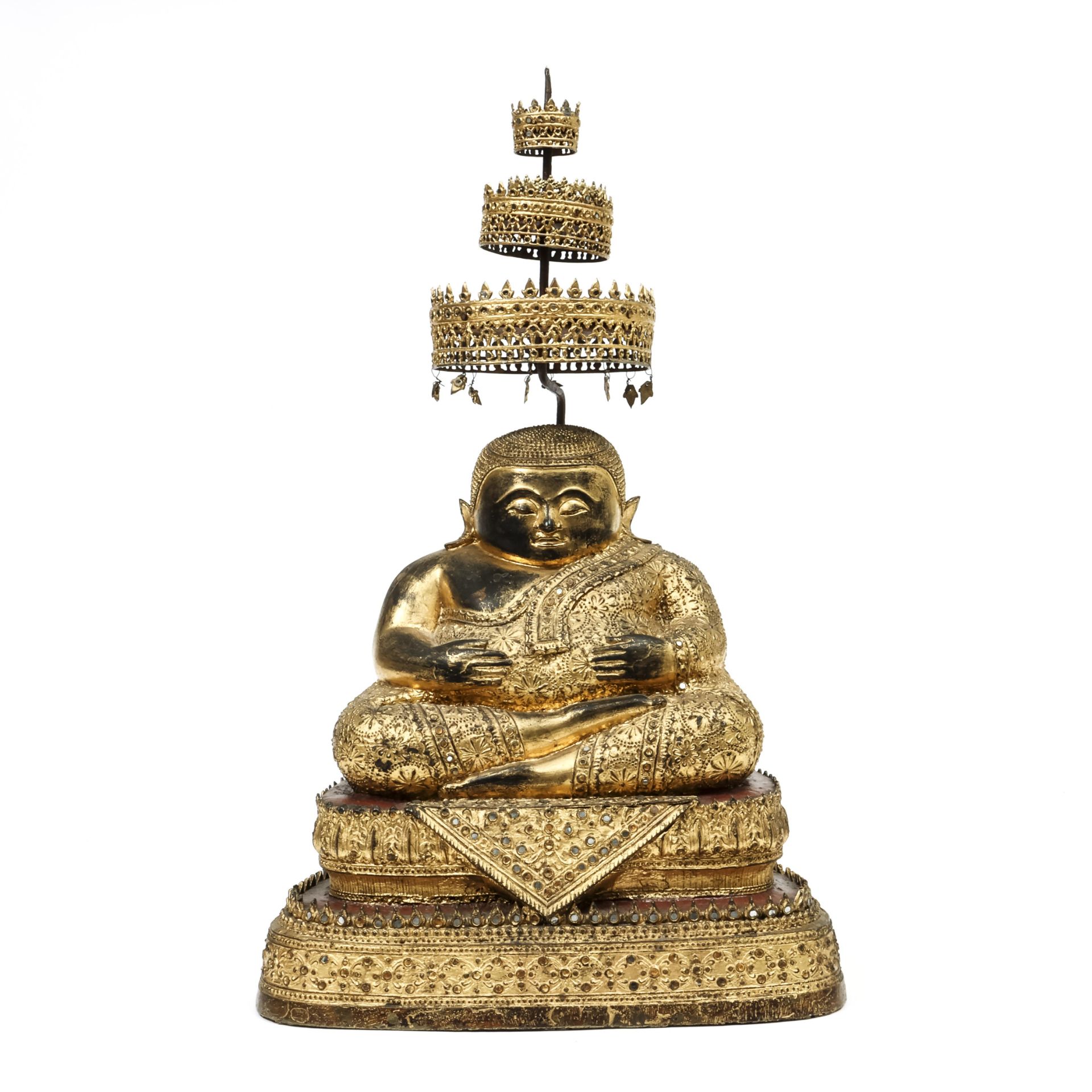 Thailand, a Ratnakosin bronze figure of Sankachai - Mahakatyayana Buddha, 19th century