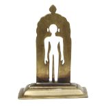 India, Jain, a brass statue of a spiritTirthankara, late 19th - early 20th century;