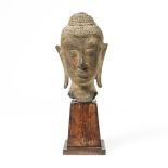 Thailand, a fine bronze head of a Buddha, ca. 16th century,