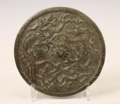 China, bronze 'dragon' mirror, probably Qing dynasty (1644-1912),