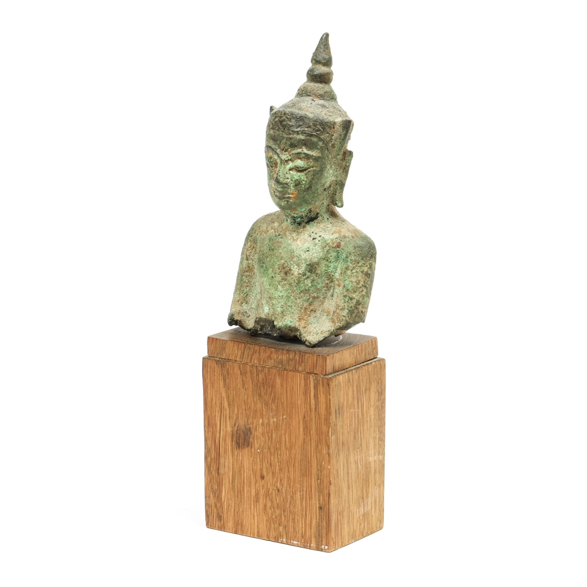 Thailand, Ayutthaya, a bronze bust of Buddha, ca. 18th century - Image 4 of 4