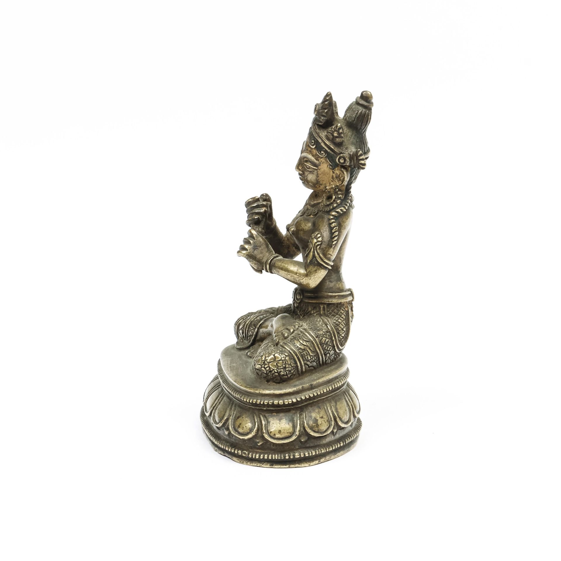 Tibet, a bronze seated Tara, 19th century or earlier, - Image 3 of 5