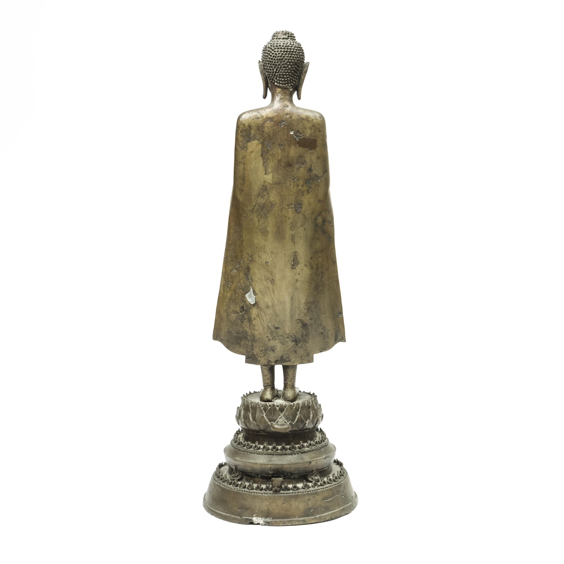 Thailand, a bronze standing Buddha, 17th-18th century, - Image 3 of 7