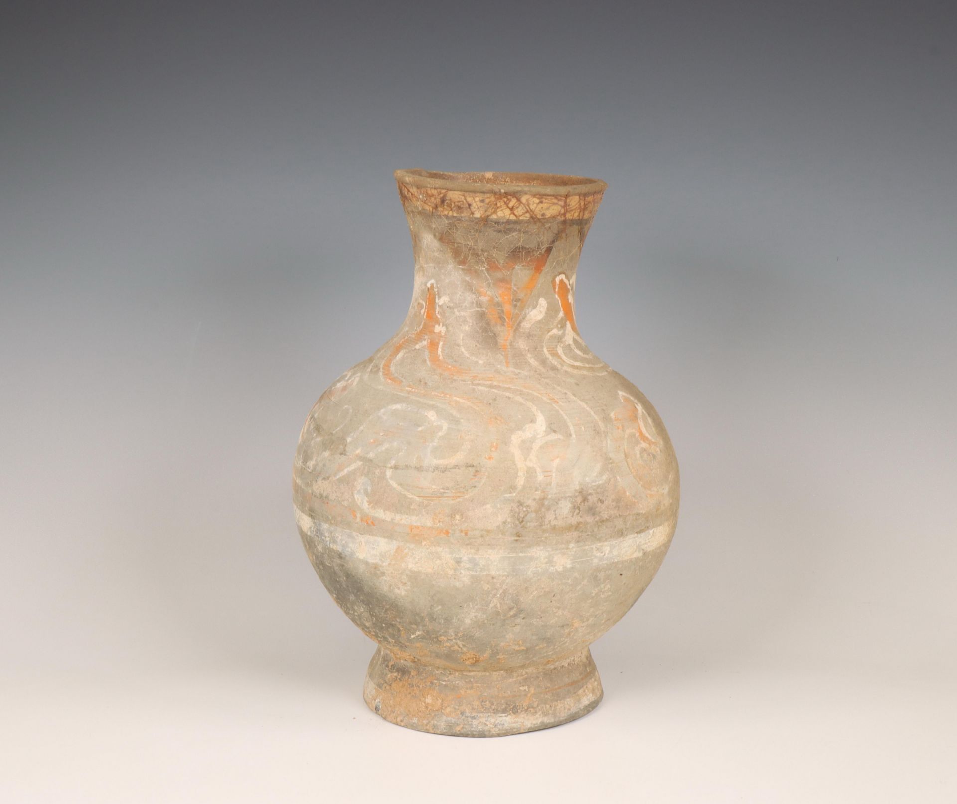 China, pottery vase , probably Han dynasty (206 BC-220 AD),