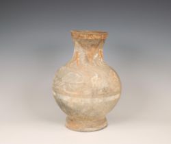 China, pottery vase , probably Han dynasty (206 BC-220 AD),