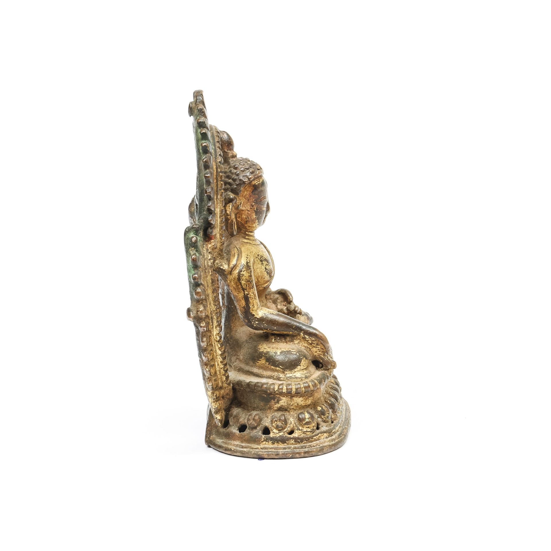 Nepal, Newar, a gilded bronze seated Buddha, 17th-18th century - Image 4 of 5