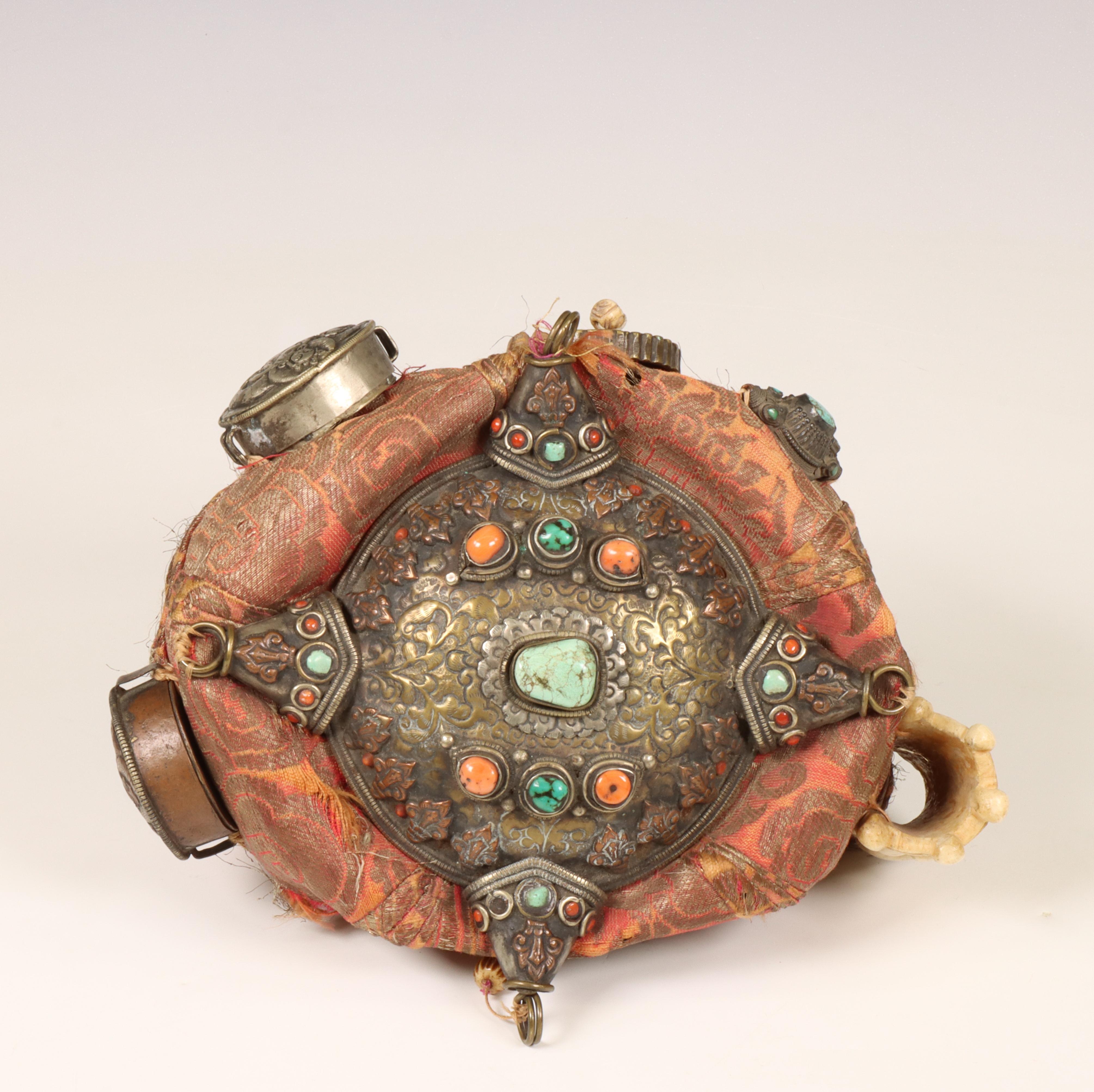 Tibet, turquoise and coral inlaid headdress, 19th century, - Image 5 of 7