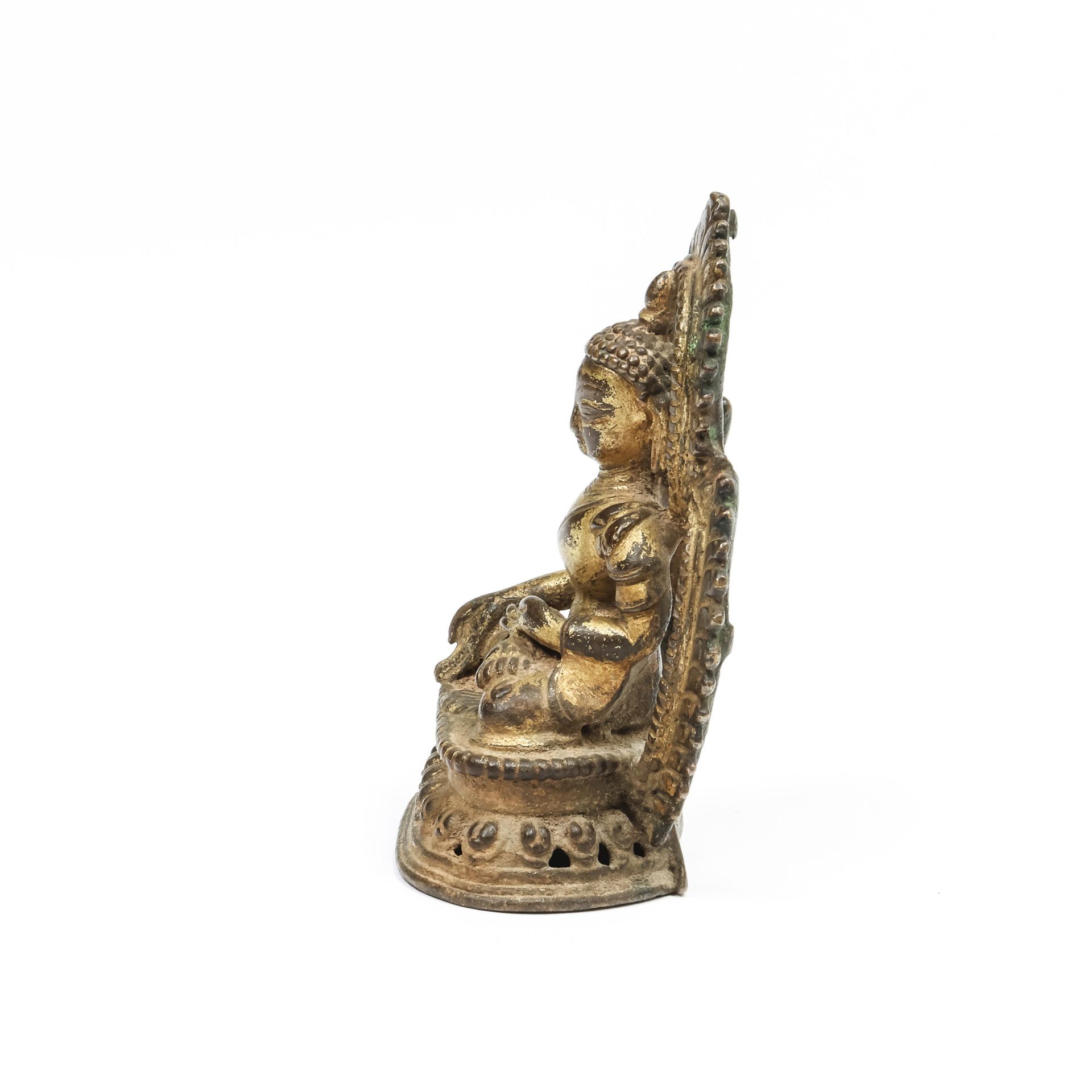 Nepal, Newar, a gilded bronze seated Buddha, 17th-18th century - Image 2 of 5