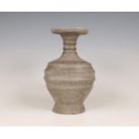 China, grey pottery vase , probably Han dynasty (206 BC-220 AD),