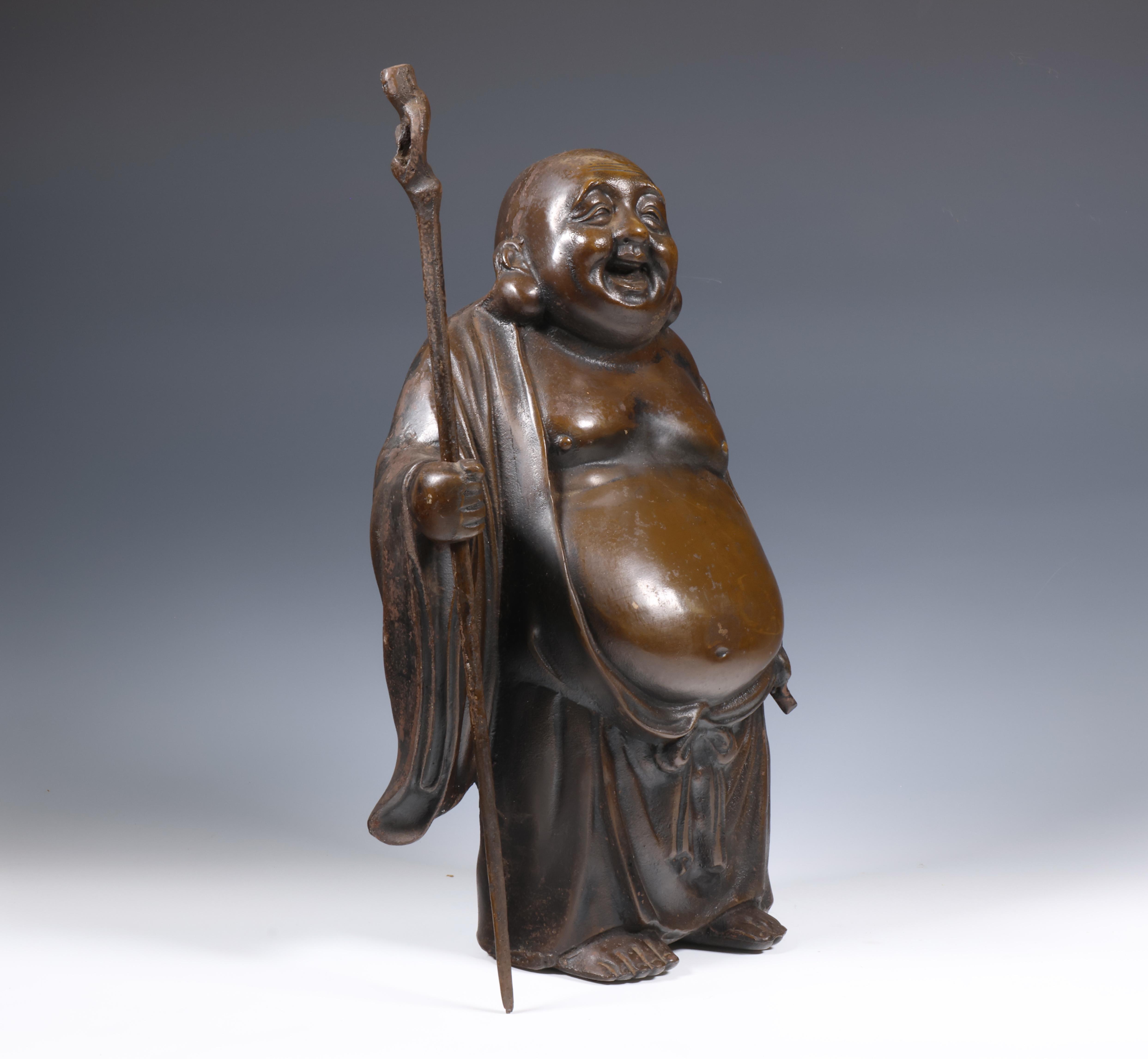 Japan, bronze figure of Hotei, 20th century, - Image 2 of 5