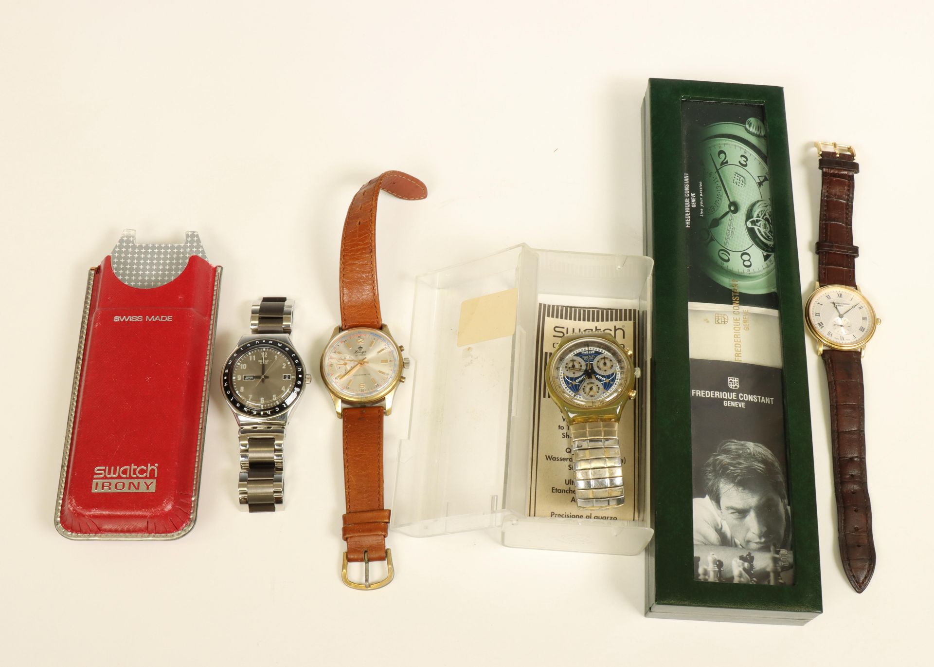 Vier heren horloges Lings, Frederique Constant en Swatch - Image 2 of 2