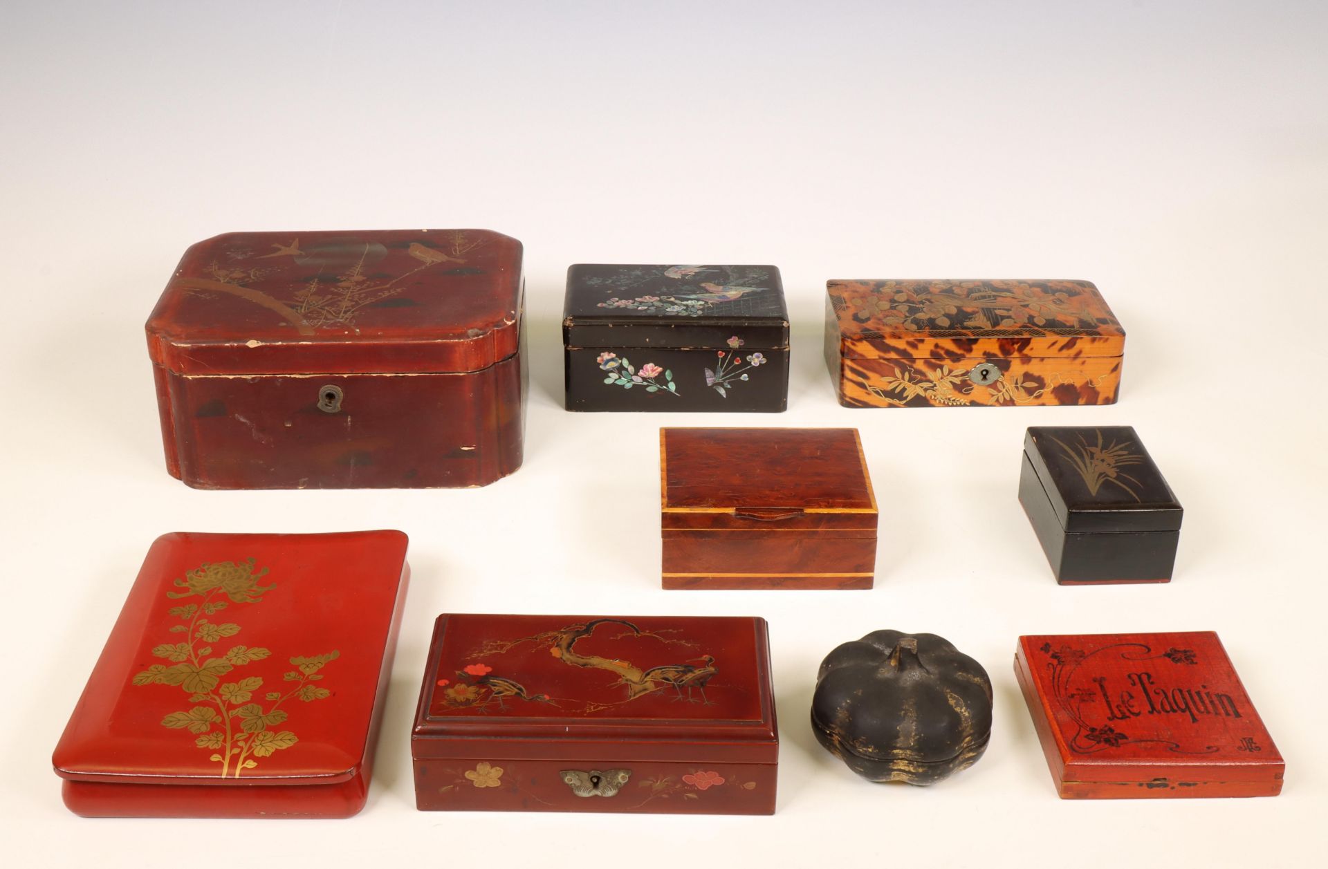 China/Japan, diverse houten kisten, ca. 1900