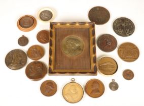Diverse bronzen penningen, 19e/20e eeuw;