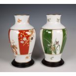 Franklin porcelain, twee porseleinen vazen door Okura, Japan, 1978,