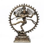 India, bronzen figuur van Shiva Nataraja, 20e eeuw,