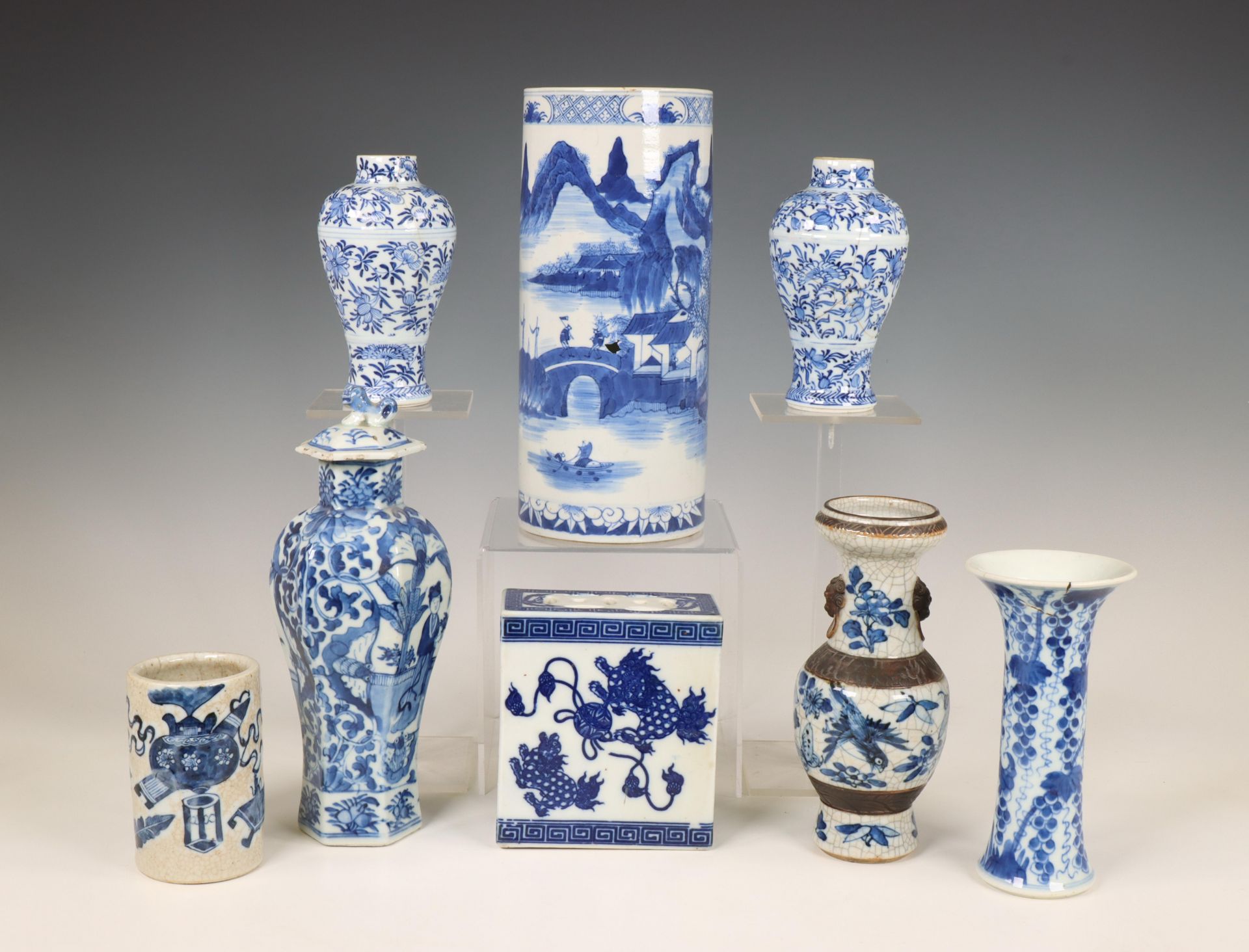 China, collectie blauwwit porselein, 19e-20e eeuw,