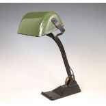 Zwart gelakte metalen bureaulamp, gemerkt Horax, ca. 1920;