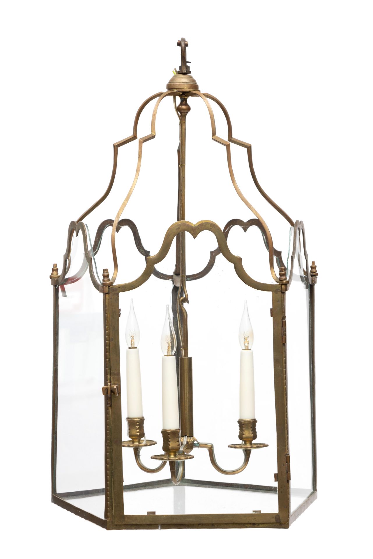 Frankrijk, paar verguld bronzen Pentagon-vormige lantaarns, Régence stijl, vroeg 19e eeuw; - Bild 3 aus 3