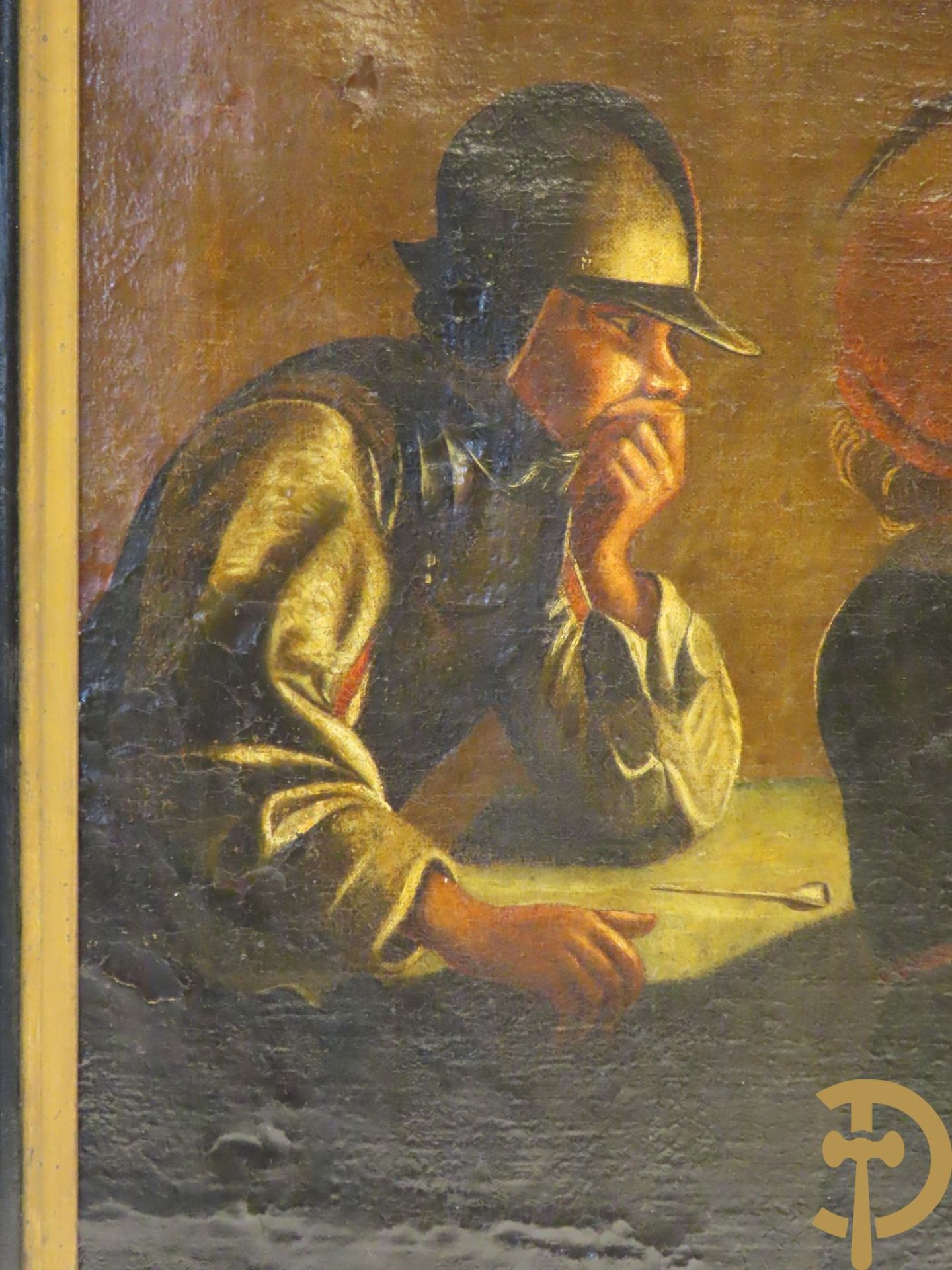 Ongetekend (toegeschreven aan Georges Joye) 'De kaartspelers' olie op doek herdoekt - Bild 3 aus 18
