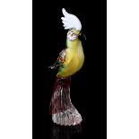 Glass statue of a parrot
