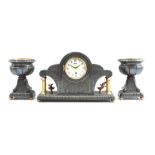 3-piece copper mantel clock set