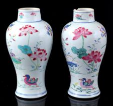 2 porcelain Famille rose vases, Qianlong