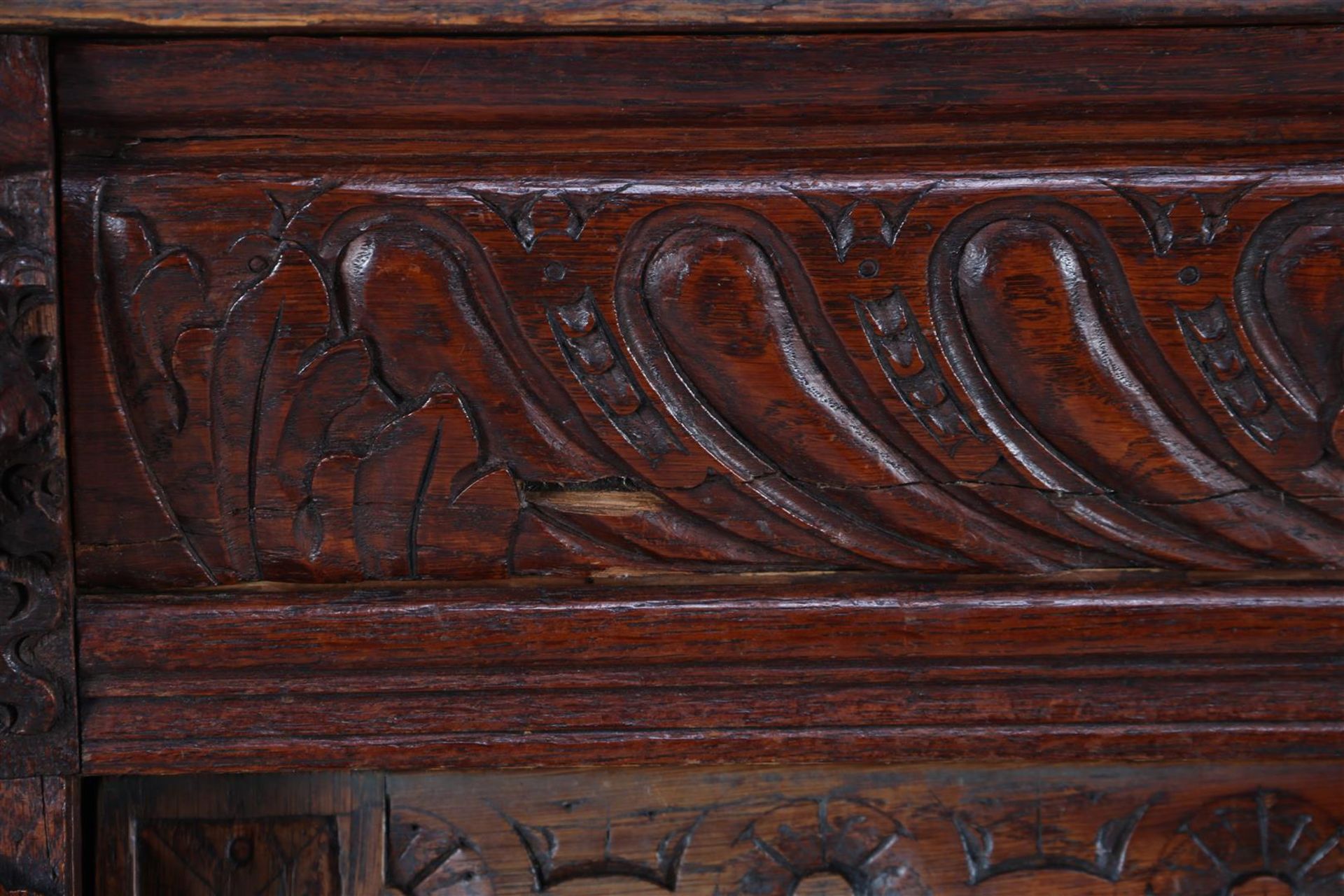 Oak 2-piece richly decorated Mechelen cabinet - Image 2 of 2