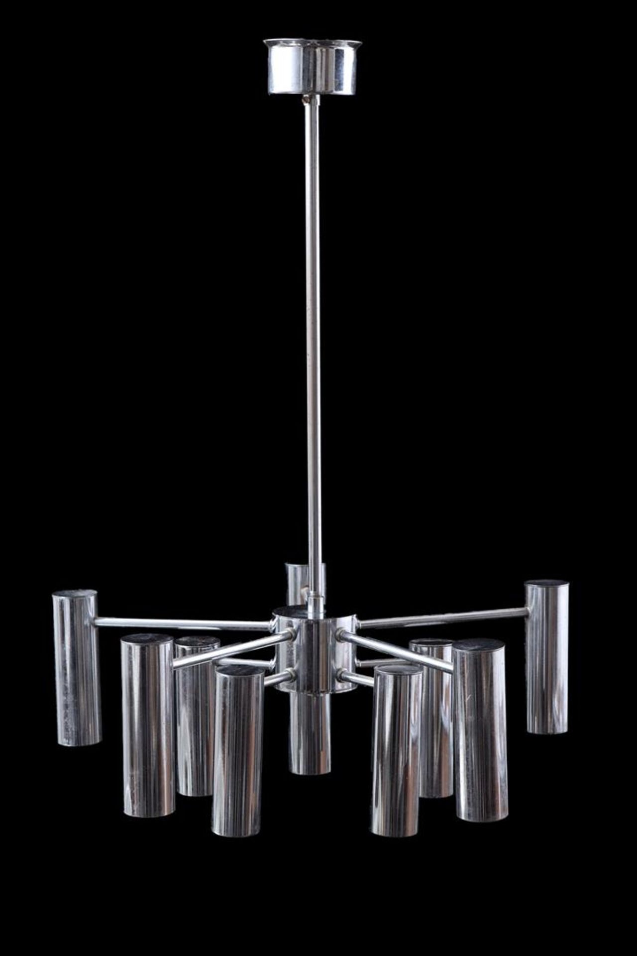 Chrome-plated metal hanging lamp