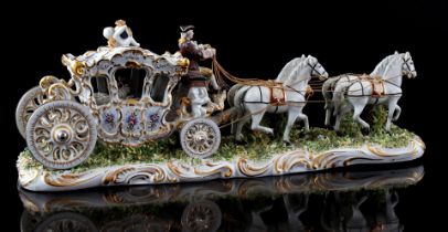 Porcelain statue of a carriage