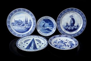 5 Porceleyne Fles Delft earthenware dishes