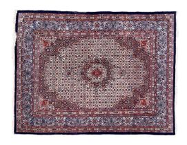 Hand-knotted wool carpet with oriental decor